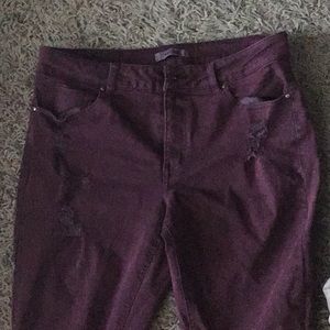 Maroon skinny jeans